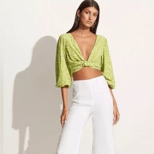 Faithfull the Brand Tianna Top Tiare Floral Print Wrap Tie Top size 2